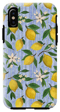 Load image into Gallery viewer, Lemons, Flowers and Stripes Pattern - Phone Case