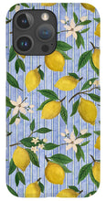 Load image into Gallery viewer, Lemons, Flowers and Stripes Pattern - Phone Case