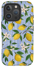 Load image into Gallery viewer, Lemons, Flowers and Stripes Pattern - Phone Case