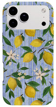 Load image into Gallery viewer, Lemons, Flowers and Stripes Pattern - Phone Case