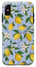Load image into Gallery viewer, Lemons, Flowers and Stripes Pattern - Phone Case