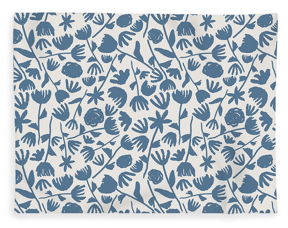 Light Blue Floral Pattern - Blanket
