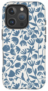 Light Blue Floral Pattern - Phone Case