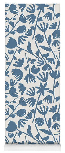 Light Blue Floral Pattern - Yoga Mat