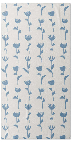 Light Blue Flower Pattern - Beach Towel