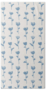 Light Blue Flower Pattern - Beach Towel