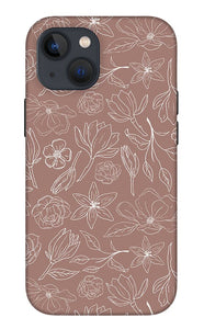 Mauve Magnolia Pattern - Phone Case