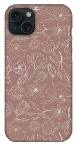 Mauve Magnolia Pattern - Phone Case
