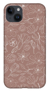 Mauve Magnolia Pattern - Phone Case