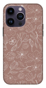 Mauve Magnolia Pattern - Phone Case