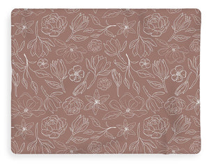 Mauve Magnolia Pattern - Blanket