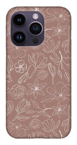 Mauve Magnolia Pattern - Phone Case