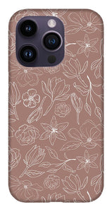 Mauve Magnolia Pattern - Phone Case