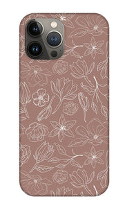 Mauve Magnolia Pattern - Phone Case