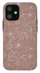 Mauve Magnolia Pattern - Phone Case