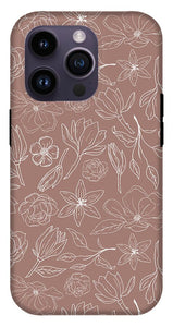 Mauve Magnolia Pattern - Phone Case