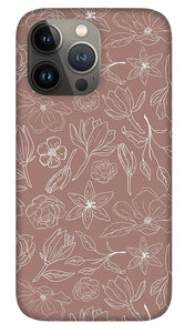 Mauve Magnolia Pattern - Phone Case