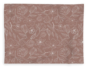 Mauve Magnolia Pattern - Blanket