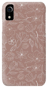 Mauve Magnolia Pattern - Phone Case