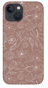 Mauve Magnolia Pattern - Phone Case