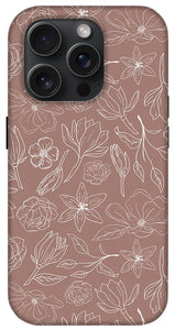 Mauve Magnolia Pattern - Phone Case