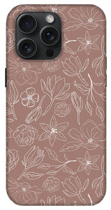 Mauve Magnolia Pattern - Phone Case