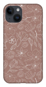 Mauve Magnolia Pattern - Phone Case