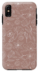 Mauve Magnolia Pattern - Phone Case