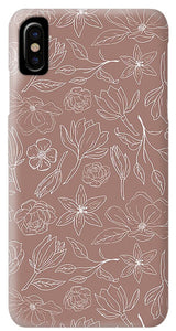 Mauve Magnolia Pattern - Phone Case
