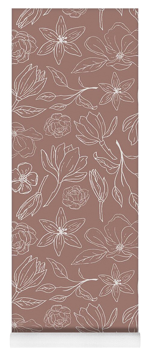 Mauve Magnolia Pattern - Yoga Mat