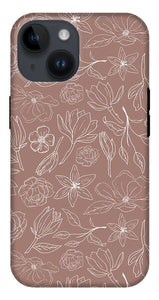 Mauve Magnolia Pattern - Phone Case