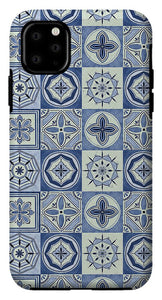 Mediterranean Blue Tile Pattern - Phone Case