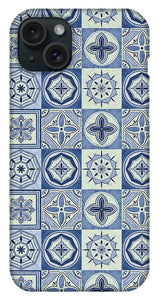 Mediterranean Blue Tile Pattern - Phone Case