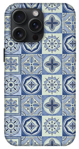 Mediterranean Blue Tile Pattern - Phone Case