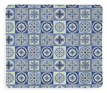 Load image into Gallery viewer, Mediterranean Blue Tile Pattern - Blanket