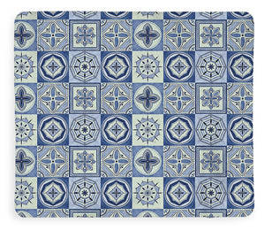 Mediterranean Blue Tile Pattern - Blanket