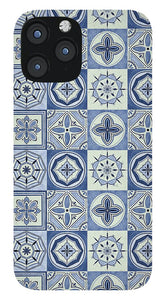 Mediterranean Blue Tile Pattern - Phone Case