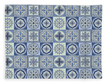Load image into Gallery viewer, Mediterranean Blue Tile Pattern - Blanket