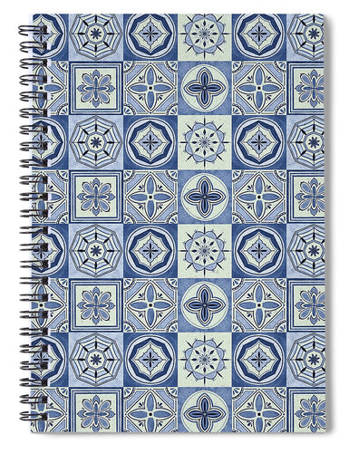 Mediterranean Blue Tile Pattern - Spiral Notebook