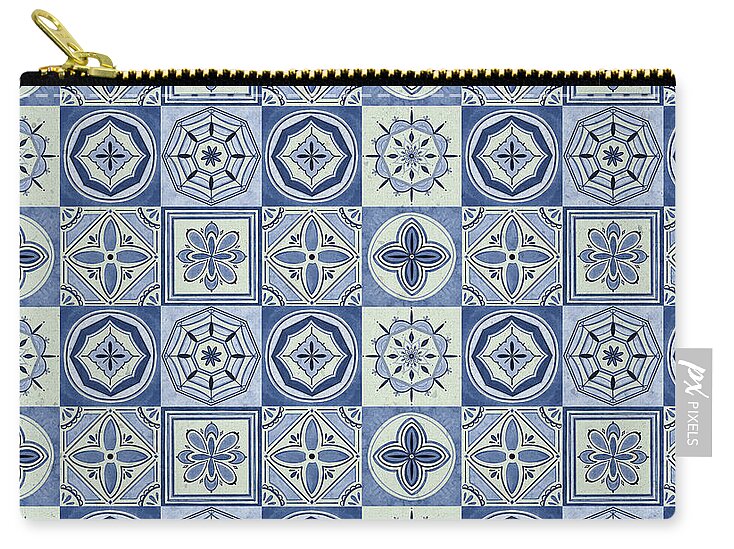 Mediterranean Blue Tile Pattern - Zip Pouch