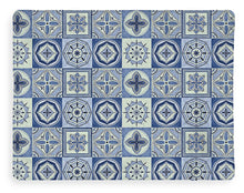 Load image into Gallery viewer, Mediterranean Blue Tile Pattern - Blanket