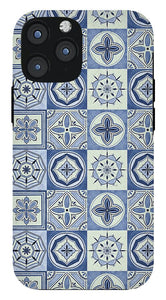 Mediterranean Blue Tile Pattern - Phone Case