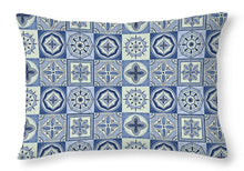 Load image into Gallery viewer, Mediterranean Blue Tile Pattern - Throw Pillow