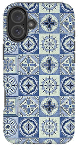Mediterranean Blue Tile Pattern - Phone Case