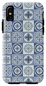 Mediterranean Blue Tile Pattern - Phone Case