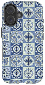 Mediterranean Blue Tile Pattern - Phone Case