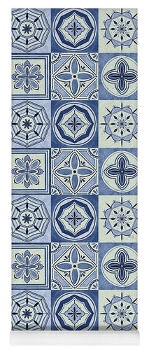 Mediterranean Blue Tile Pattern - Yoga Mat