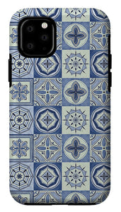 Mediterranean Blue Tile Pattern - Phone Case