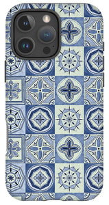 Mediterranean Blue Tile Pattern - Phone Case