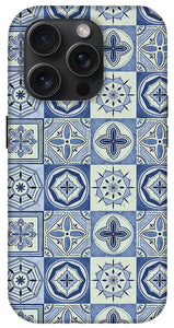 Mediterranean Blue Tile Pattern - Phone Case